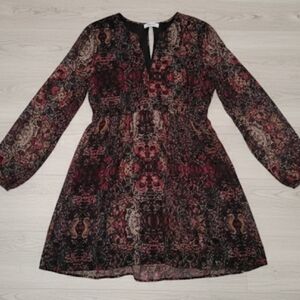 Abercrombie & Fitch Mini Dress Floral Boho Babydoll Long Sleeve New Artsy Fall S